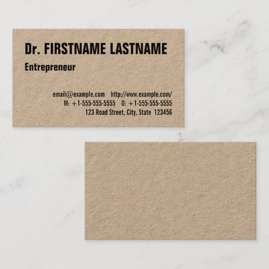 Slank & Trendy Ondernemer Visitekaartje (Voorkant / Achterkant)