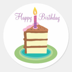 Slank van Chocolate Birthday Cake stickers