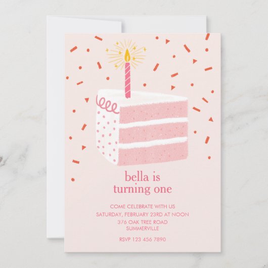 Slank van de Birthday Cake Kaart (Voorkant)