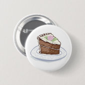 Slank van de chocolade met roze roze accent ronde button 5,7 cm (Voorkant /achterkant)