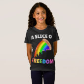 Slank van de vrijheidsbeneming Gay Pride Pizza reg T-shirt (Voorkant volledig)