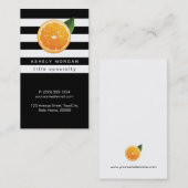 Slank van Oranje Tangerine Logo Black White Stripe Visitekaartje (Voorkant / Achterkant)
