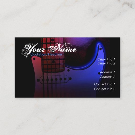 Slank Visitekaartje voor elektrisch gitaar (Voorkant)