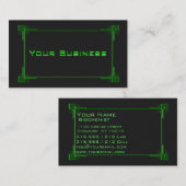 Slank Visitekaartjes voor groene metalen retrand (Voorkant / Achterkant)