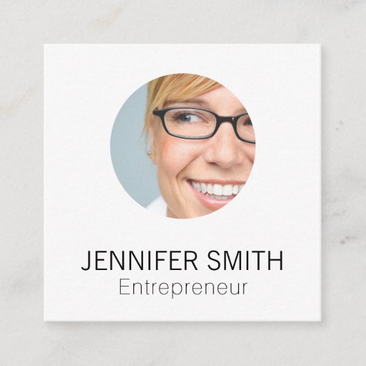 Slank voor bedrijven (zwart/wit) vierkante visitekaartje (Voorkant)