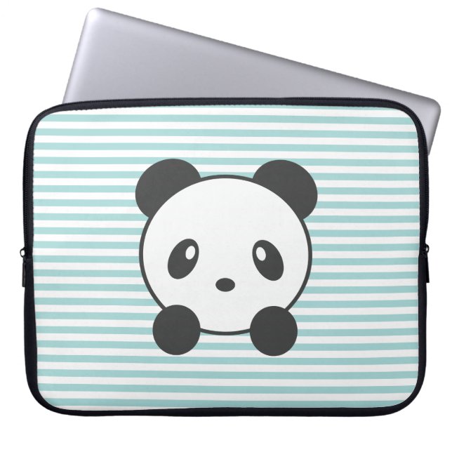 Slank voor gestripte panda-laptop laptop sleeve (Voorkant)