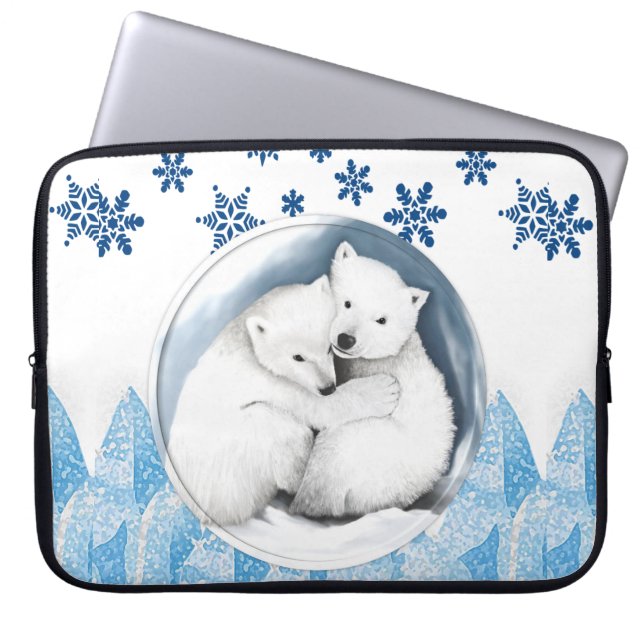Slank voor Neopreen-kerstlaptop 15 inch. Polair Be Laptop Sleeve (Voorkant)