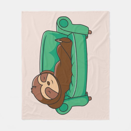 Slank voor snelle Cartoon op couche Fleece Deken (Voorkant)