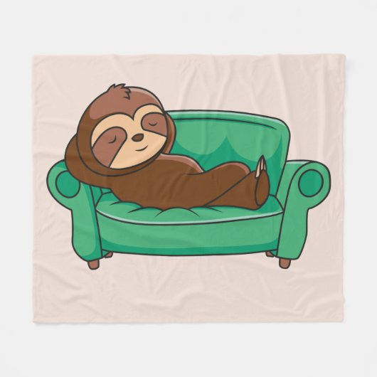 Slank voor snelle Cartoon op couche Fleece Deken (Voorkant (Horizontaal))