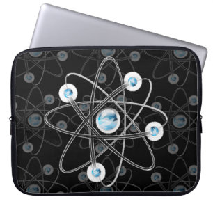 Slank voor wetenschapgeek Atom-symbool Laptop Sleeve