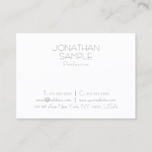 Slank vormig design met moderne professionele vorm visitekaartje (Achterkant)