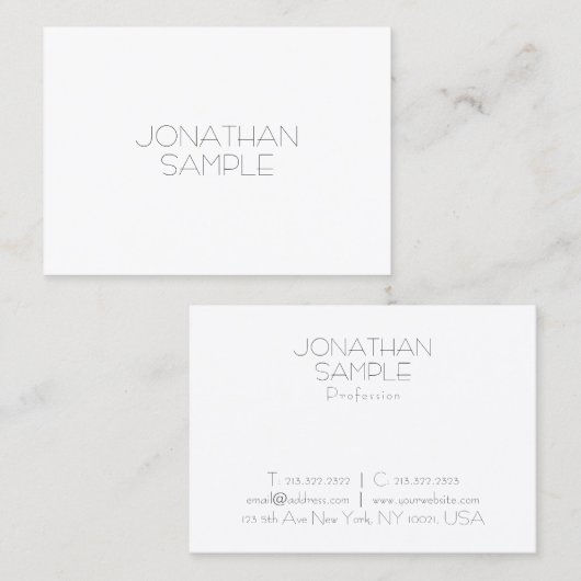 Slank vormig design met moderne professionele vorm visitekaartje (Voorkant / Achterkant)