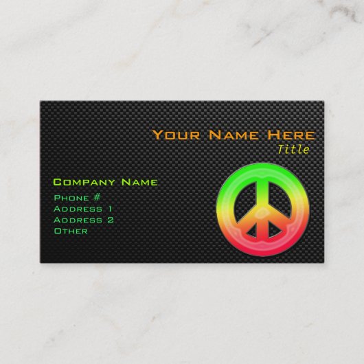 Slank vredesbord visitekaartje (Voorkant)