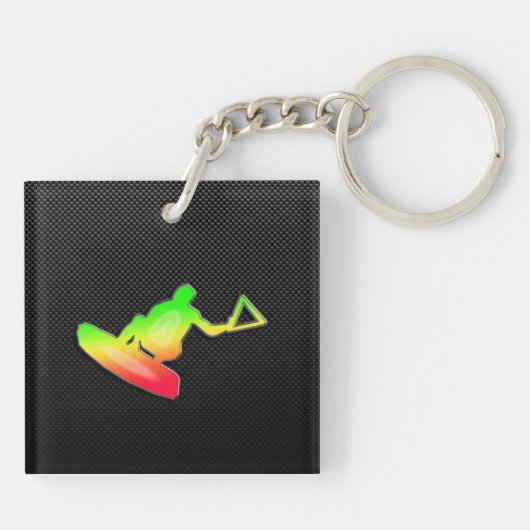 Slank Wakeboarder Sleutelhanger (Achterkant)
