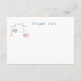 Slank Wieg mobiel Baby shower Hartelijk dank Bedankkaart