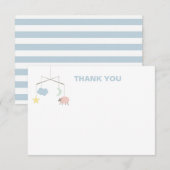 Slank Wieg mobiel Baby shower Hartelijk dank Bedankkaart (Voorkant / Achterkant)