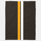 Slank wit geel racestrepen op donkerbruin fleece deken (Voorkant)