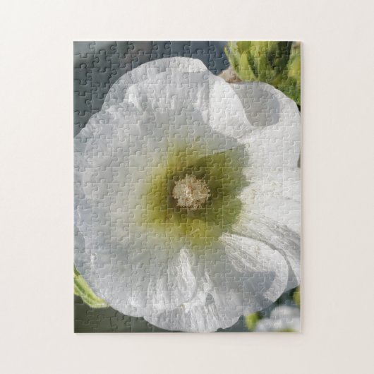 Slank witte bloempuzzel legpuzzel (Verticaal)