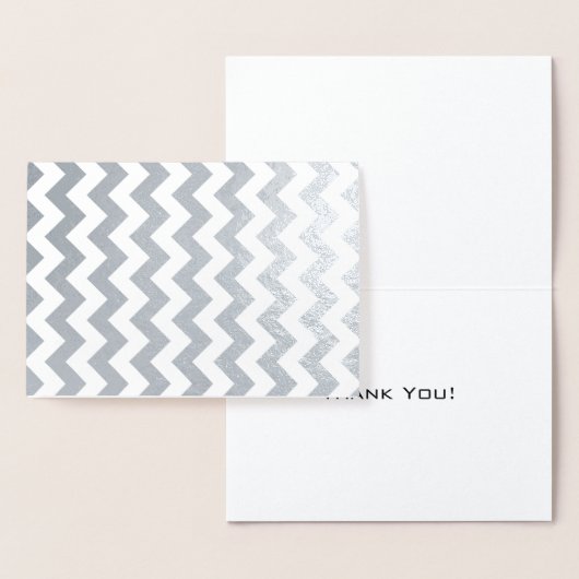 Slank zilver en wit zigzag folie kaarten (Display)