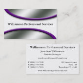 Slank zilver met Paarse Visitekaartjes (Voorkant / Achterkant)