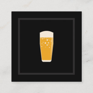 Slank zwart bierpictogram vierkante visitekaartje