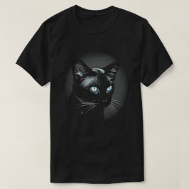 Slank zwart Cat T-shirt