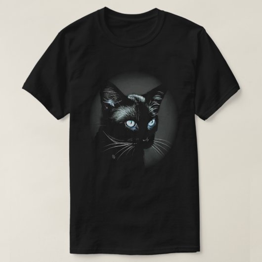Slank zwart Cat T-shirt (Design voorkant)