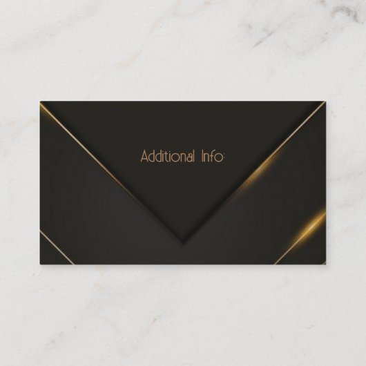 Slank zwart en gouden vron visitekaartje (Achterkant)
