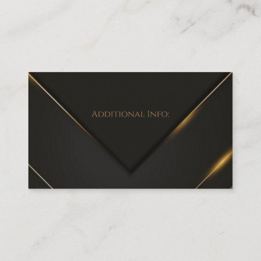 Slank zwart en gouden vron visitekaartje (Achterkant)