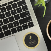 Slank Zwart Goud Veer Notaris Marketing Contact Ronde Sticker