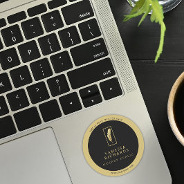 Slank Zwart Goud Veer Notaris Marketing Contact Ronde Sticker