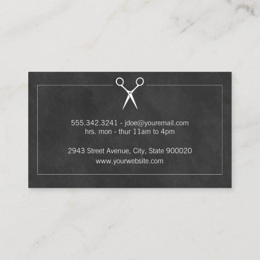 Slank zwart | Gouden textuur kleur | kapper Visitekaartje (Achterkant)