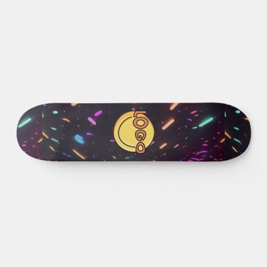 Slank zwart met Neon Sprinkles Rave Party Vibes Persoonlijk Skateboard (Horizontaal)