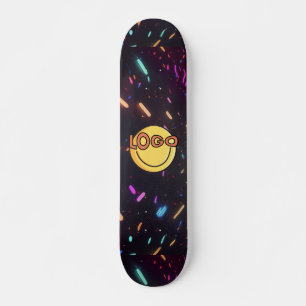 Slank zwart met Neon Sprinkles Rave Party Vibes Persoonlijk Skateboard