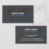 Slank zwart met Wereldkaart Visitekaartje (Voorkant / Achterkant)