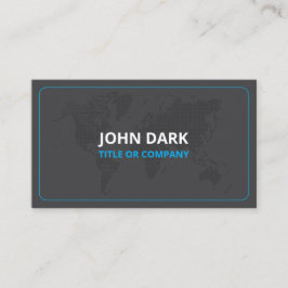 Slank zwart met Wereldkaart Visitekaartje