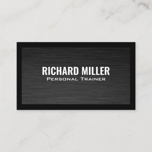 Slank zwart metallic met zwarte randen visitekaartje (Voorkant)