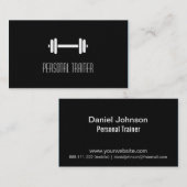 Slank, zwart, modern, persoonlijk trainer visitekaartje (Voorkant / Achterkant)
