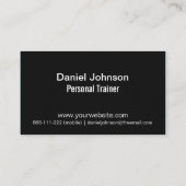 Slank, zwart, modern, persoonlijk trainer visitekaartje (Achterkant)
