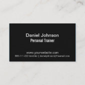 Slank, zwart, modern, persoonlijk trainer visitekaartje (Achterkant)