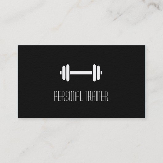 Slank, zwart, modern, persoonlijk trainer visitekaartje (Voorkant)