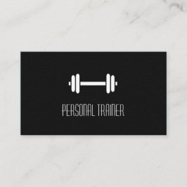 Slank, zwart, modern, persoonlijk trainer visitekaartje