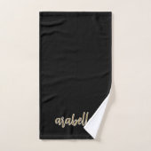 Slank zwart ontwerp met Gold Script Bad Handdoek (Handdoek)