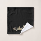 Slank zwart ontwerp met Gold Script Bad Handdoek (Wasdoekje)