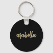 Slank zwart ontwerp met Gold Script Sleutelhanger (Voorkant)