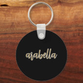 Slank zwart ontwerp met Gold Script Sleutelhanger (Voorkant)