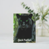 Slank zwart Pantherkat met groene ogen Briefkaart (Staand voorkant)