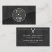 Slank zwart, rijk, donker hout visitekaartje (Voorkant / Achterkant)