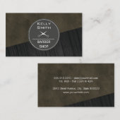 Slank zwart, rijk, donker hout visitekaartje (Voorkant / Achterkant)