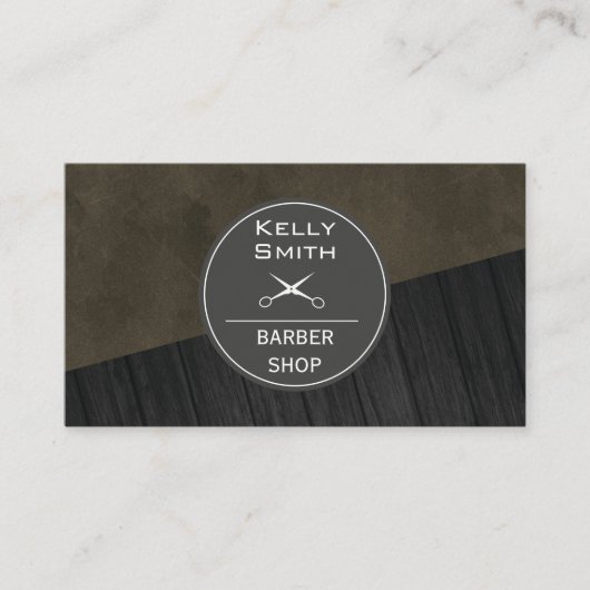 Slank zwart, rijk, donker hout visitekaartje (Voorkant)